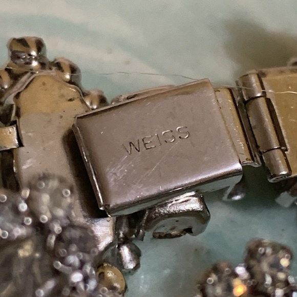 Albert Weiss Silver Vintage Rhinestone Marquise Stone Statement Wedding Bracelet - Picture 6 of 17